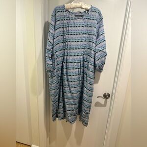 Gudrun Sjoden blue polka dot linen dress.  Purchased in Sweden 2024!